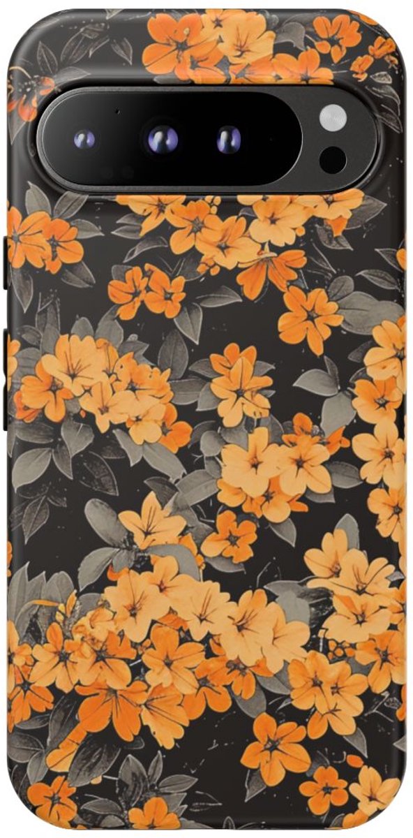 Levendige Oranje Bloemen – Telefoonhoesje Geschikt voor Pixel 9 Pro XL