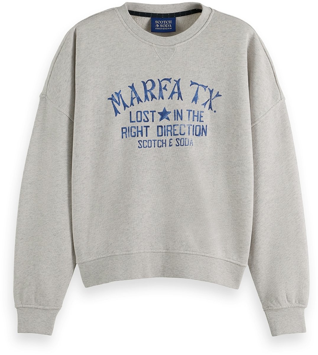 Scotch & Soda Denim Graphic Oversized Fit Sweatshirt