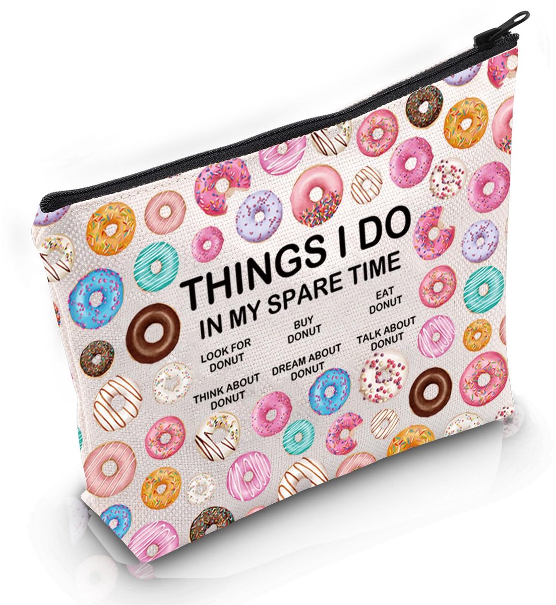 Donut Lover Gift Things I Do in My Free Time Donut Makeup Bag Who Loves Donuts Cosmetic Bag Donut Gift, Spare Time Donut Bag