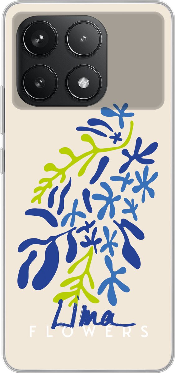 Telefoonhoesje Geschikt voor Poco F6 Pro hoesje - Bloem - Bladeren - Lima - Siliconen Telefoonhoesje Telefoonhoesje