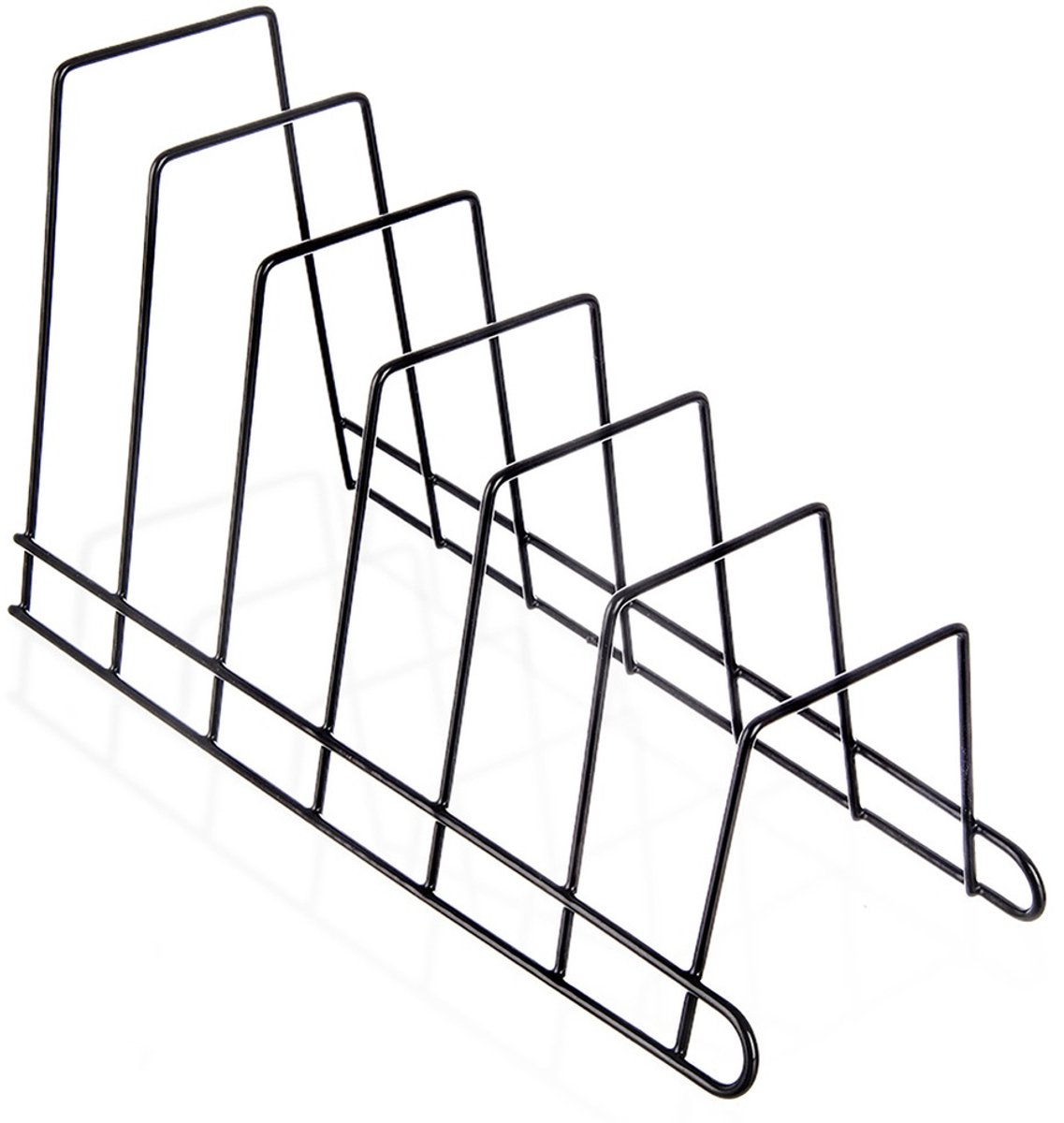 Borden en Dekselhouder Metaal Zwart RADKA 34,5x14x19 cm - Bordenhouder - Bordenstandaard - Dekselstandaard - Potdekselhouder