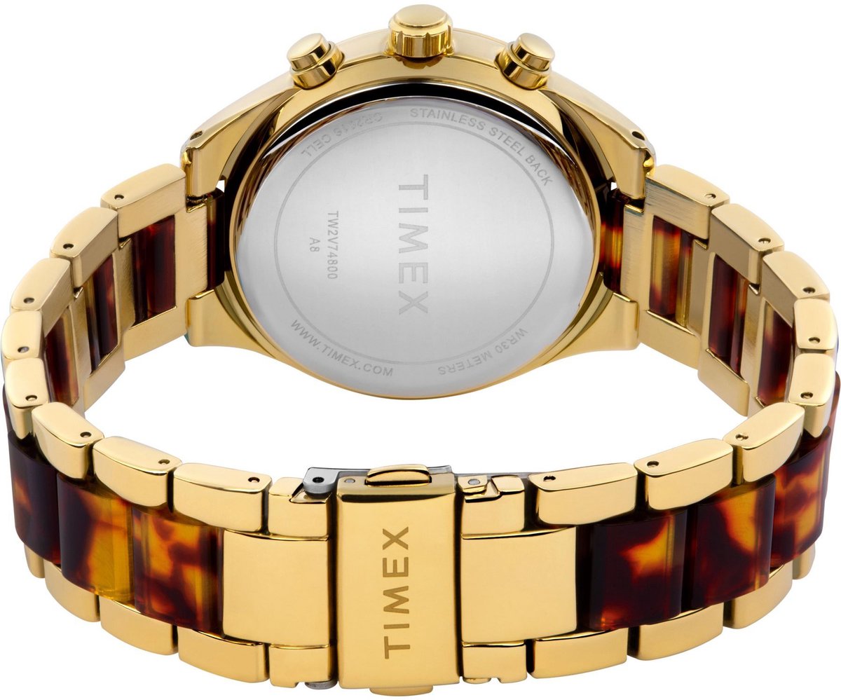 Timex Timex Classic Premium Quartz Analog Chronograph Goud En Schildpad Case: 100% Alloy| Bracelet: 100% Alloy 38 mm TW2V74700AJ, TW2V74800AJ, TW2V74900AJ, TW2V75000AJ
