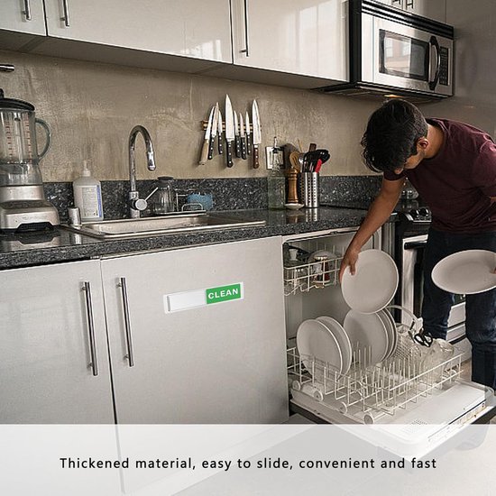 Magnet voor Vaatwasser - Schoon Vies Bord voor Vaatwasser - Keukenaccessoires - Vaatwasser Schoon Vies Plaat - Zilver Gezoomd Rechthoekig Rood-Groen voor Vaatwasser - Keuken Gadgets van Merkloos	 — afbeelding 3