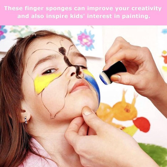 20 Pcs Sponge Finger - Multi Function Finger Sponge - Painting Finger Stamp - Kleur voor DIY - Stencils - Schilderen - Kaarten Maken — afbeelding 4