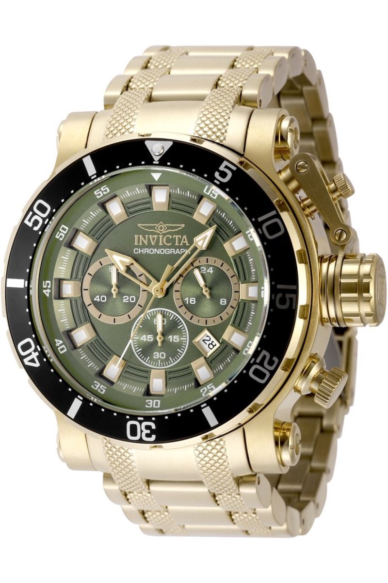 Invicta Coalition Forces 49227 Heren Horloge - Waterdicht - Analoog - Quartz Uurwerk - Roestvrij Staal met groene Wijzerplaat - 52mm
