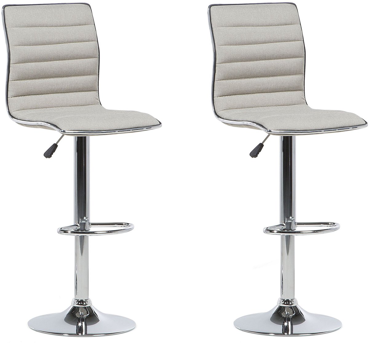 LUCERNE - Barkruk verstelbaar set van 2 - Lichtbeige - Polyester