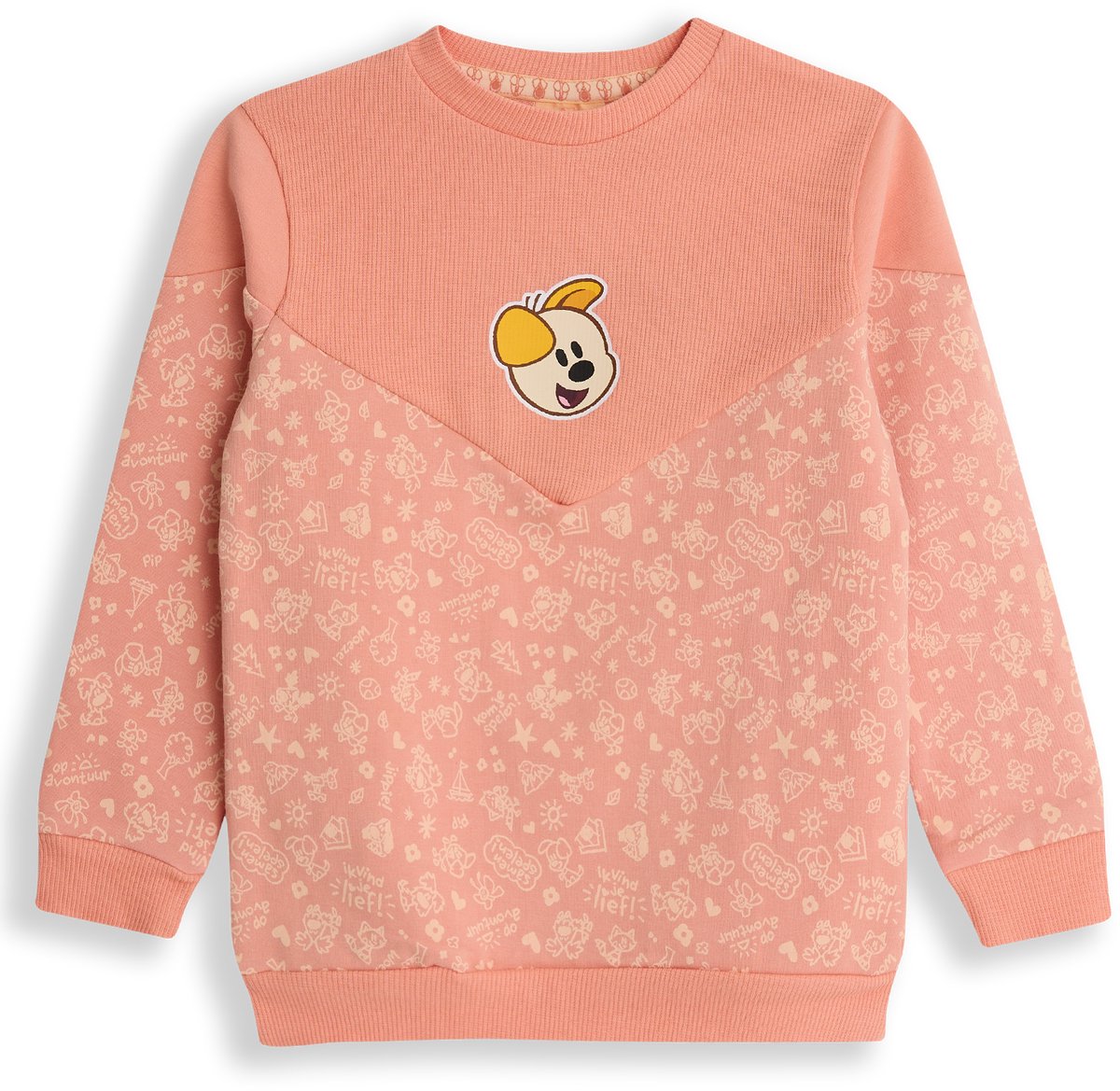 Woezel & Pip Sweater meisjes - Blooming Dahlia - Maat 74/80 - Meisjes trui