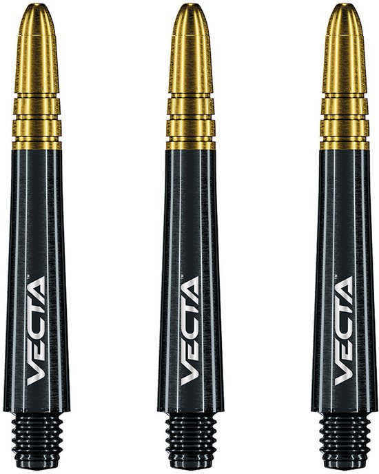 WINMAU - Vecta Dartschachten, Zwart met Goud, Tussenliggend - 1 set per pakket (3 dartvluchten in totaal) van Winmau — afbeelding 2