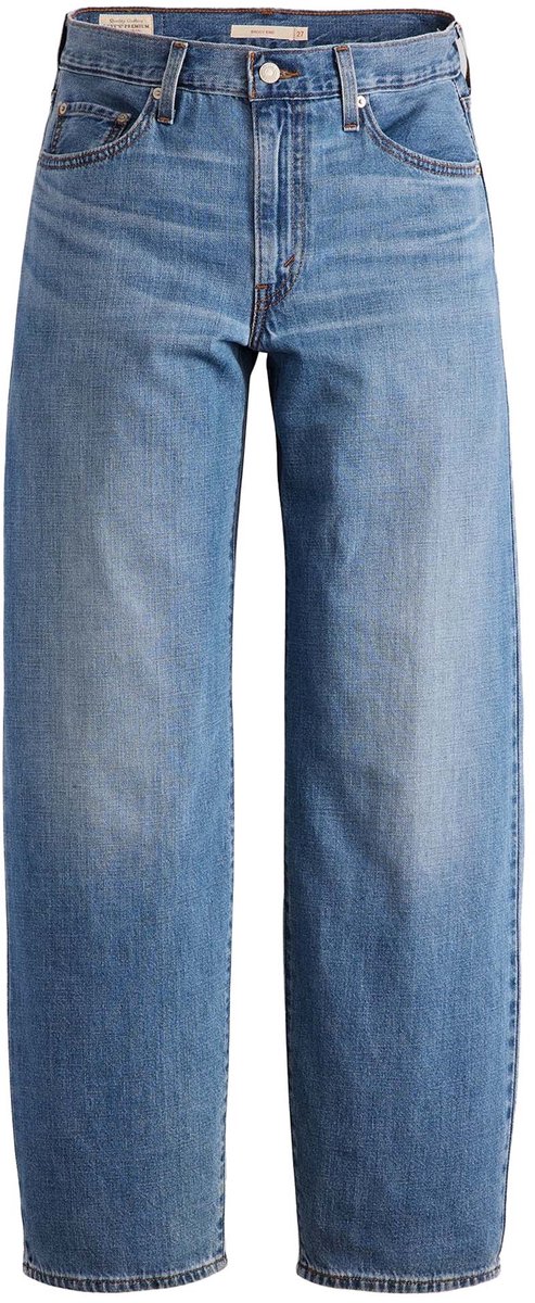 Levis Baggy Dad Zware Geruite Jeans Streetwear Vrouwen Blauw