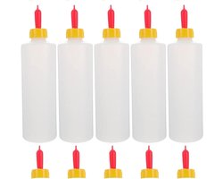 JGS Premium - Lamsvoerfles 400 ml - Schapen Geitenmelk - Flessen voor Lammeren - Honden Koe Geit - Voeden Apparatuur - Set van 5