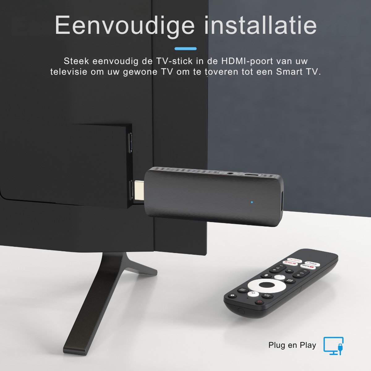 Elcostar Streaming Box Android TV Stick - 4K UHD & HDR - Chromecast ingebouwd - Android 12 - Android TV HDMI Stick - Android TV box Eenvoudig te installeren - Mediabox - iptv box - Inclusief HDMI kabel - zwart — cadeau in Elektronica - foto 7