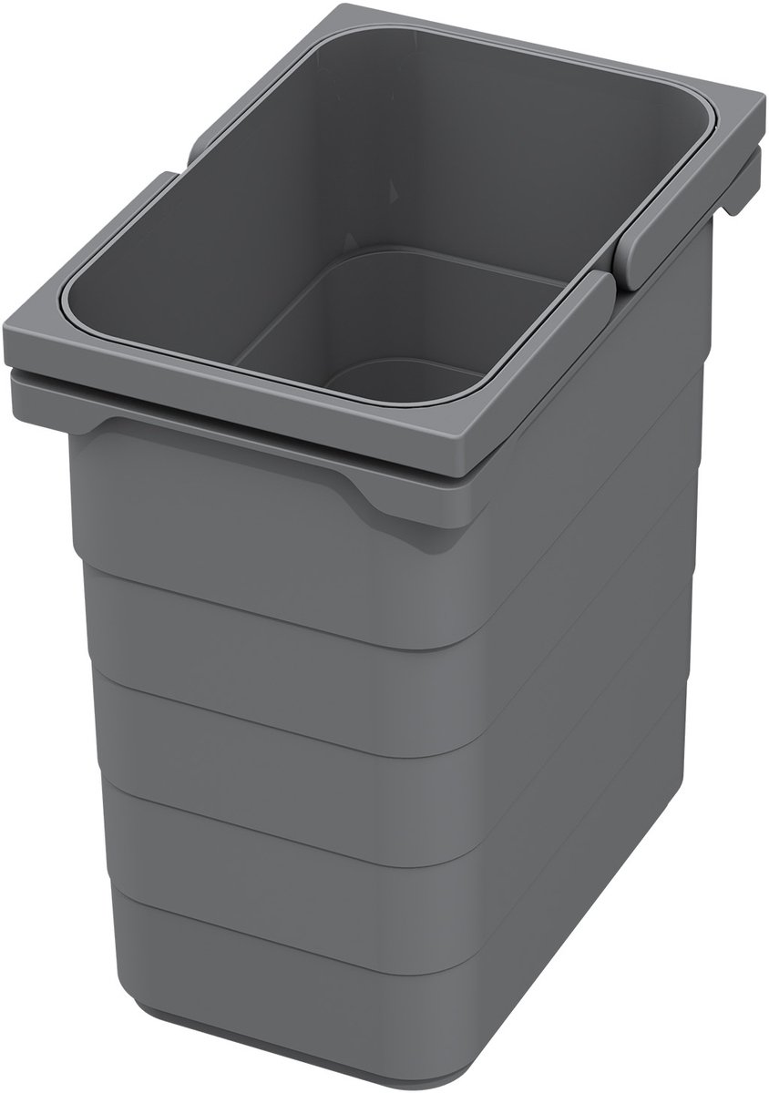eins2vier afvalbak Hoogte: 250 mm Inhoud 7 liter 230 x 153 mm donkergrijs 5076.90 Afvalscheidingssysteem Afvalbak Compostvat van SOTECH