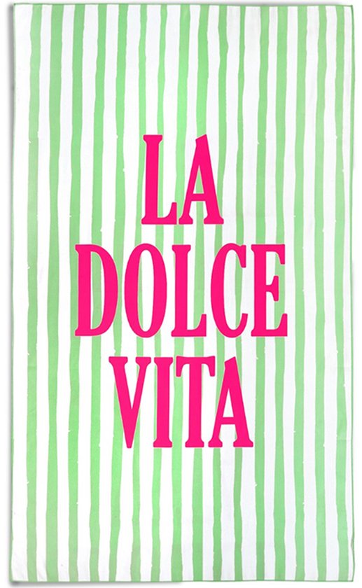 Beach Club Strandlaken LA DOLCE VITA 100x180 cm - Microvezel Handdoek - Badlaken - Reishanddoek Sneldrogend
