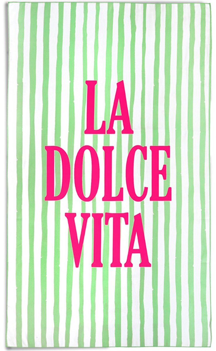 Beach Club Strandlaken LA DOLCE VITA 100x180 cm - Microvezel Handdoek - Badlaken - Reishanddoek Sneldrogend