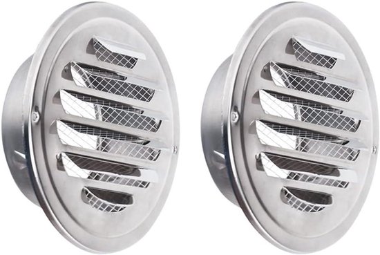 Sanivesk overdrukrooster met kap RVS 100 mm kopen? | Ventilatieroosters
