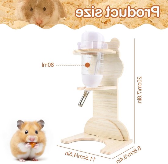 Hamster Drinkfles, hazen met magnetische houder, cavia's, accessoires