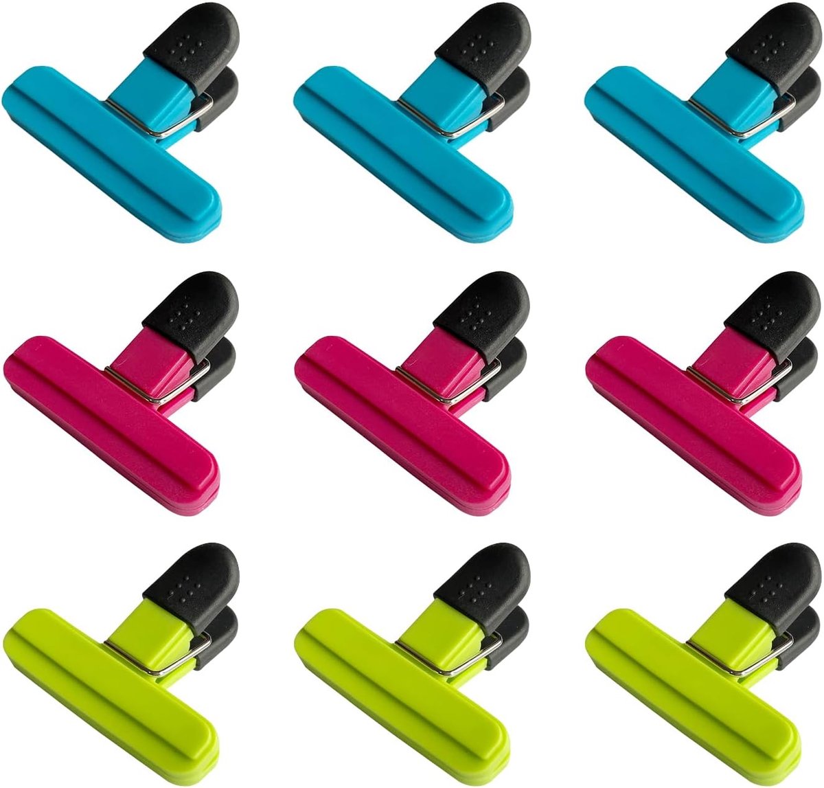 Voedselclips voor keuken - 9 stuks - verschillende kleuren - kunststof
