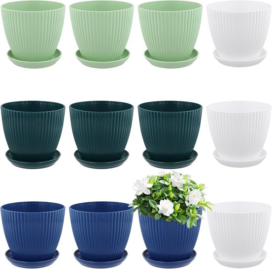 2friends Balkonbloembak, set van 6, 40 cm, met onderzetter, kunststof, EU-productie, antraciet