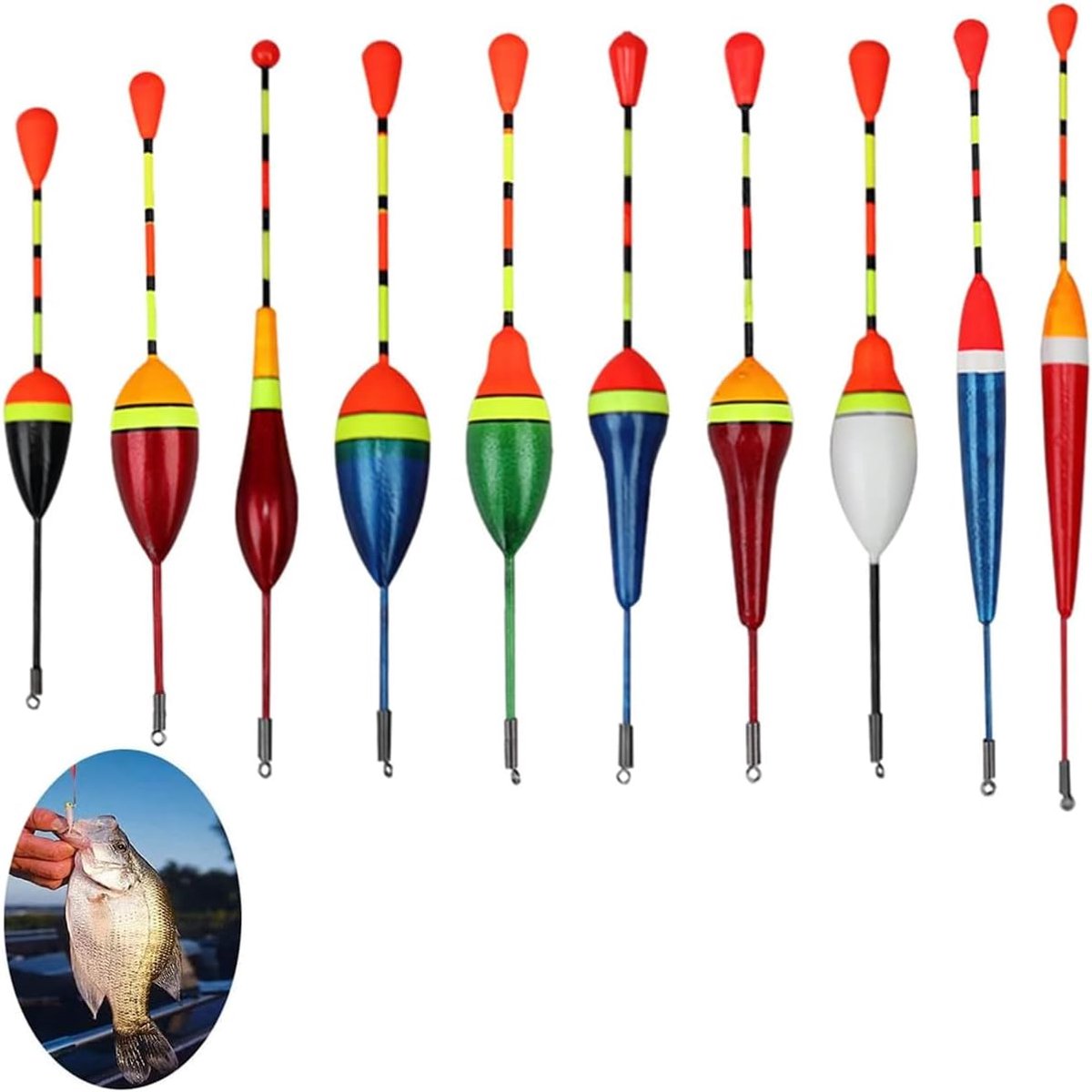 Visdobbers set - Vlotters voor vissen - 10 stuks