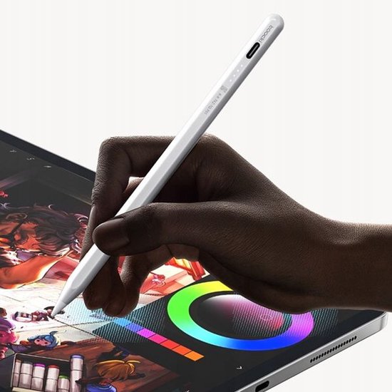 Toocki |Universele Stylus Pen - Alternatief Apple Pencil - Geschikt voor Apple iPad - Mini - ipad pro vanaf 2018 - Active Stylus Pencil - Pencil Pen - Apple iPad - Tablet, Macbook ,Apple Telefoons |Palm rejection |Magnetisch| Teken pen |2X Tips|Wit — afbeelding 3