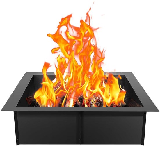 Foto: 42 x 42 inch outdoor fire pit ring 36 x 36 inch inner diameter 10 inch height square fire pit insert heavy duty carbon steel liner for diy campfire ring above or into ground