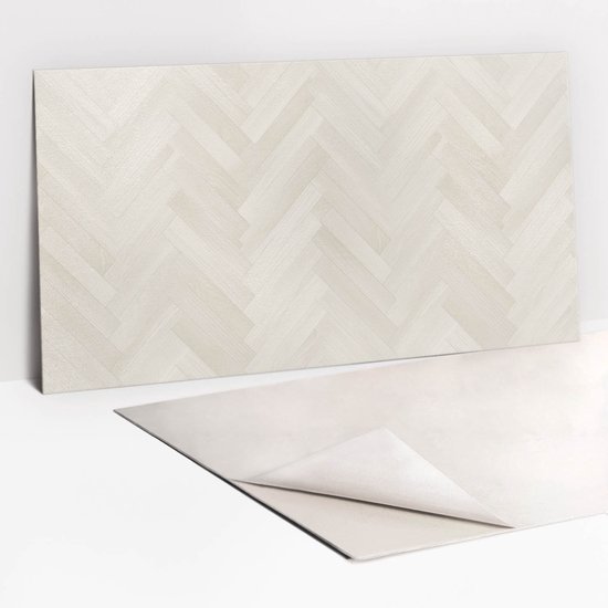 Tulup PVC Wandpaneel - Delicate Lichte Parket Wandpaneel Zelfklevend - 100 x 50 cm - Beige Vinyl Wandpaneel - 1 stuk - Boheems Muurpaneel - Vinyl Wandbekleding - Plaktegels Keuken en Badkamer