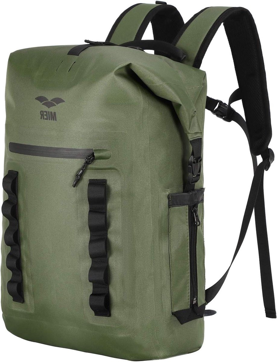 Waterdichte Rugzak 30L Dry Sack Heavy Duty Roll-Top Sluiting voor Kajakken Strand Varen Zwemmen Surfen Groen Droge Zak