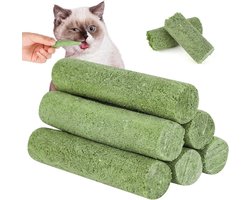 Kattengrassnack 120 g voor tandverzorging en haarballen - Vriesgedroogde kattengras snacks - Kattenkruid - Bijtstok voor katten