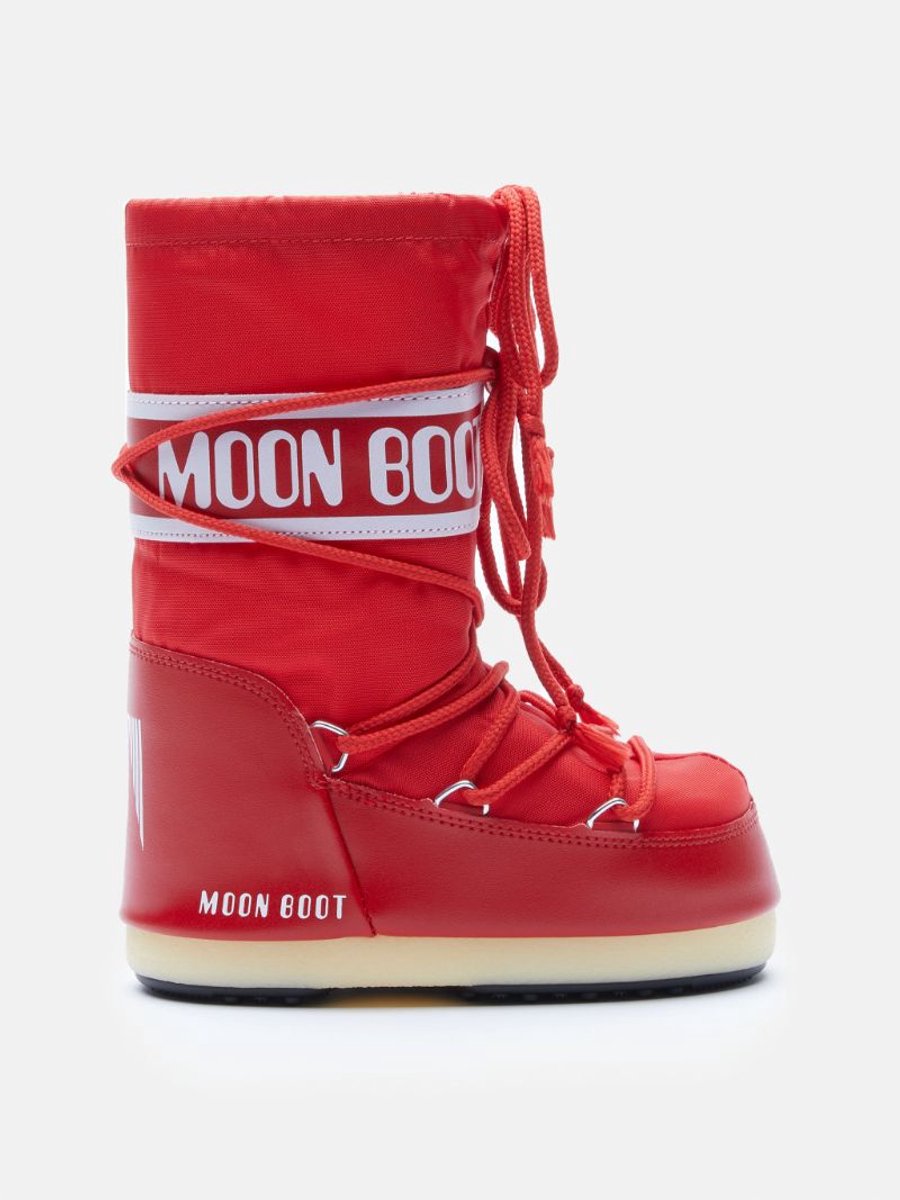 MOON BOOT ICON NYLON Thermoboots Snowboots Sneeuwlaarzen Jongen/Meisje – 35-38 Rood