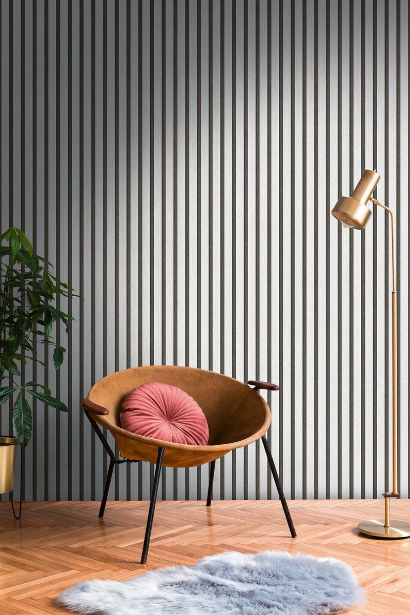 Panel behang zilver metallic 786271, BRICOFLOR.NL