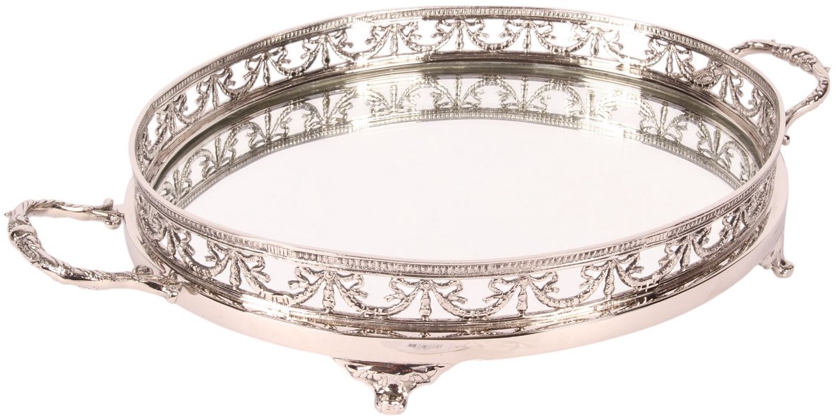 Baroque - Decoratief dienblad - Dienblad spiegel koper 50 cm - 7x37x50 - Brass+glass