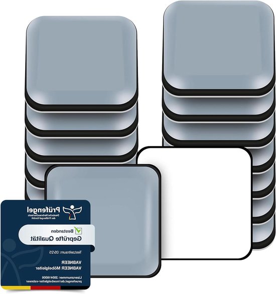 Teflon glijders, zelfklevend, vierkant, 20 x 20 cm, meubelglijders, zelfklevend, voor keukenapparaten, teflon glijders, zware meubels, stoelen, bureaus, opbergdozen