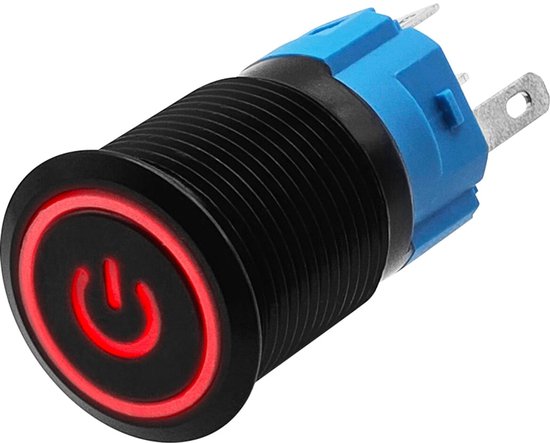 8mm Drukknopen Metalen Drukknopschakelaar IP65 Waterdichte Roestvrijstalen Drukknop Startschakelaar 3V Hoge Kop met Licht Zelfsluitend Klein(blauw