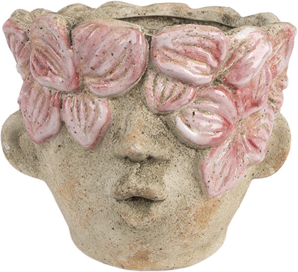 Clayre & Eef Bloempot Ø 18x15 cm Beige Terracotta