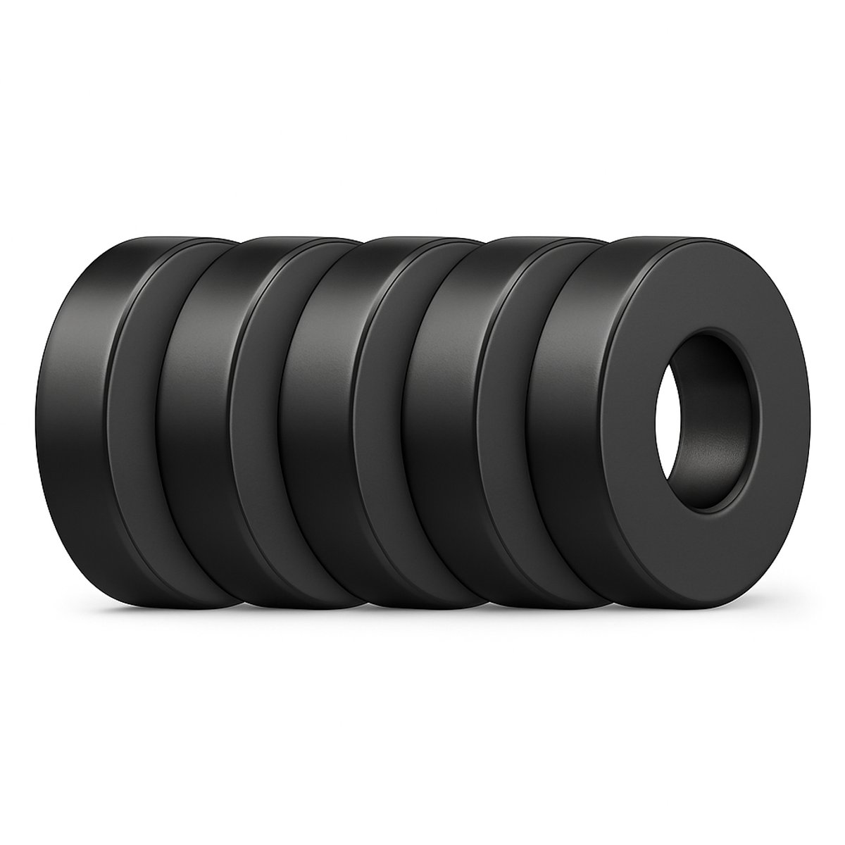 Brute Force ringmagneten met schroefgat – 20x3 mm – N52 neodymium – zwart epoxy – set van 5 stuks – verzonken gat Ø5 mm