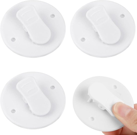 Gordijnhouder, douchebescherming, gordijnclips, douchegordijn, clips, zelfklevende winddichte clips, badkameraccessoires voor binnen en buiten (4 stuks Gordijnhouder, douchebescherming, gordijnclips, douchegordijn, clips, zelfklevende winddichte clips, badkameraccessoires voor binnen en buiten (4 stuks