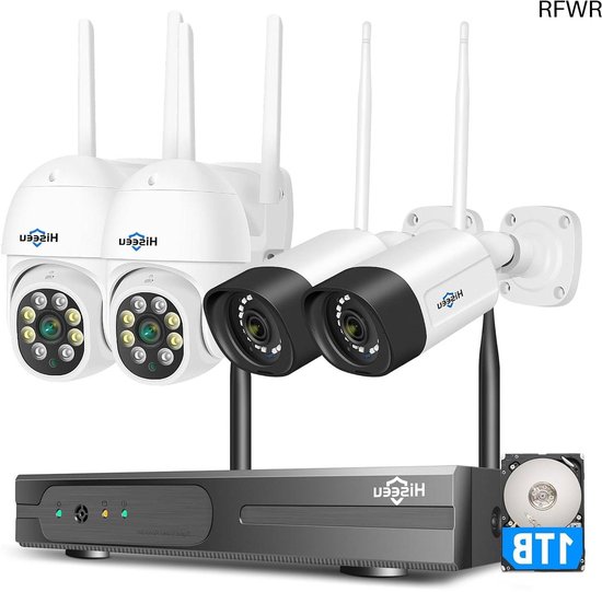 Hiseeu 5MP draadloze beveiligingscamera buiten, 360° CCTV