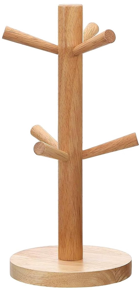 Houten Mokhouder Organiser - Voor Koffie en Thee - 6 Mokken