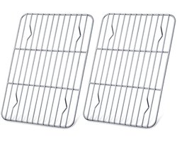 Roestvrijstalen Bakrooster - Voedselveilig - Set van 2 - 24,5 x 19 x 2 cm
