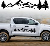 Stickers voor op de motorkap van een auto- vinyl stickers voor op de auto- decoratiestickers voor op de carrosserie- zijdeur- kofferbak- camper of SUV- off-road (zwart)