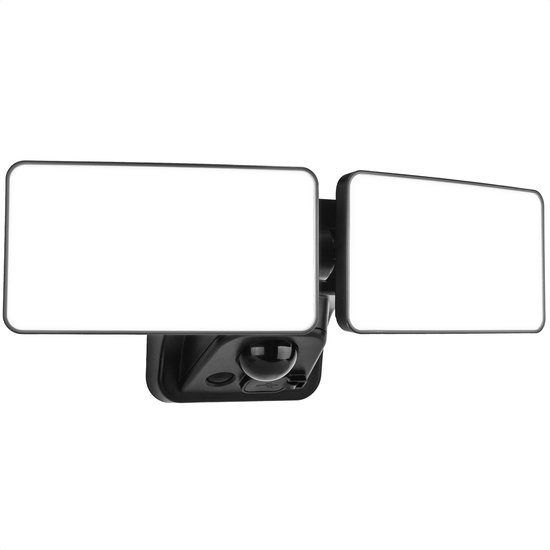 Foto: Brendz schijnwerper met bewegingssensor 600 lumen ip44 waterdicht instelbare brandtijd oplaadbare wandlamp buiten breedstraler led bewegingssensor skye floodlight