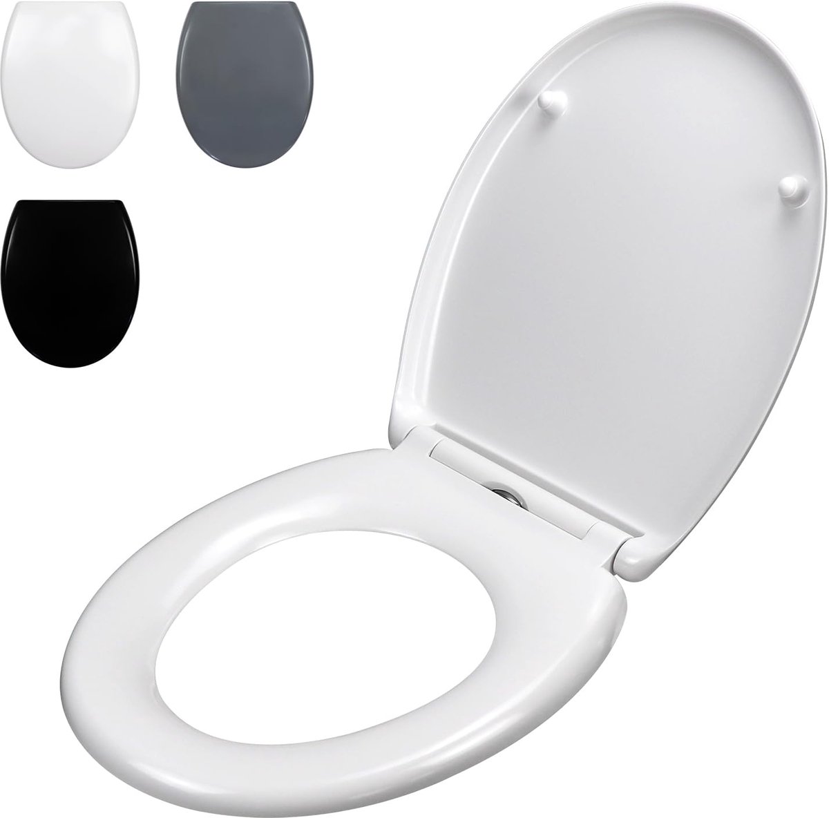 Toiletzitting O-vorm - Softclose & Quick Release - Urea-Duroplast - Wit