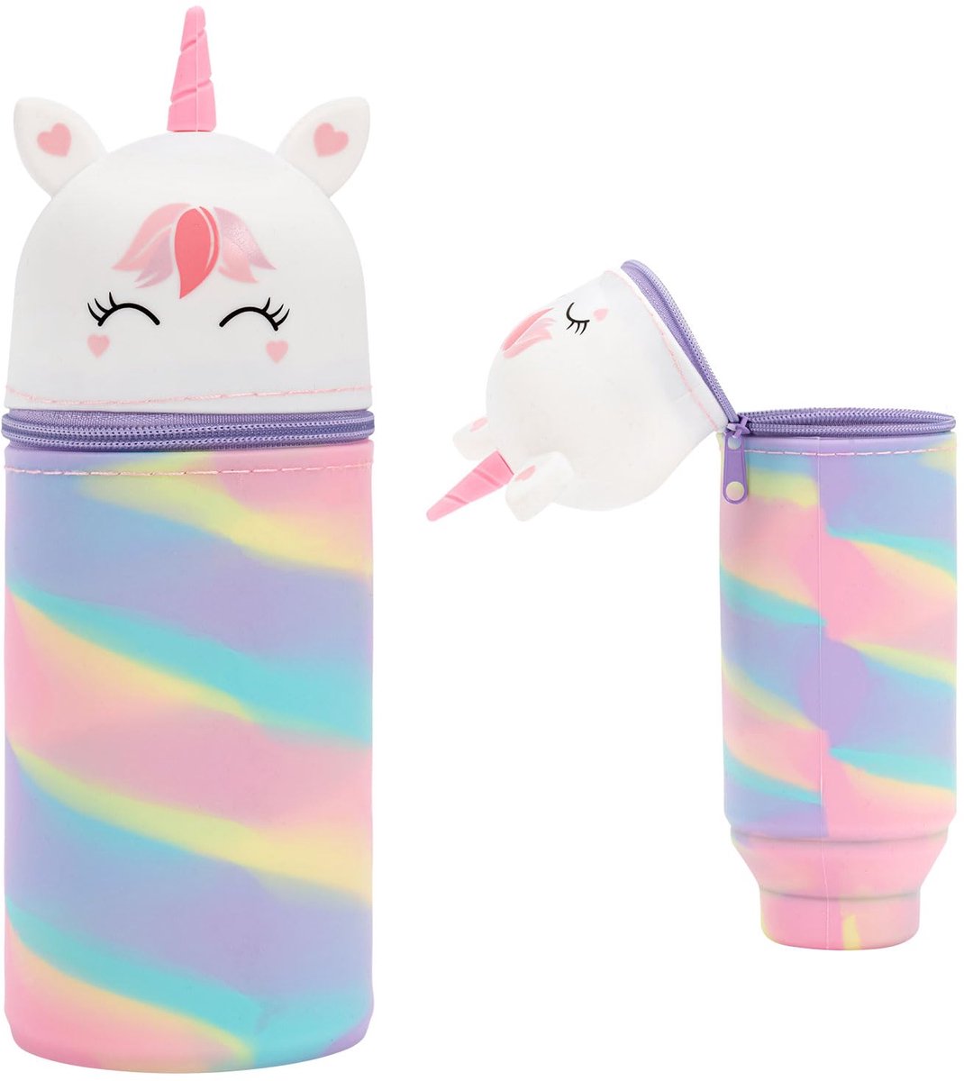 Pennenetui voor Meisjes - Kawaii Eenhoorn - Zacht 2-in-1 Etui