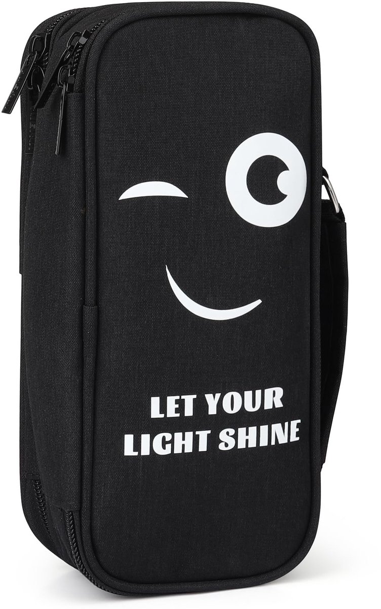 Etui Grote Capaciteit - 5 Vakken Organizer - 'Let Your Light Shine' - School & Kantoor