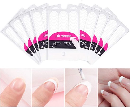 Foto: Smile line guide stickers nail art line guide stickers franse nail art zelfklevende manicure sticker tips decoratie voor nagels 50x48 stuks