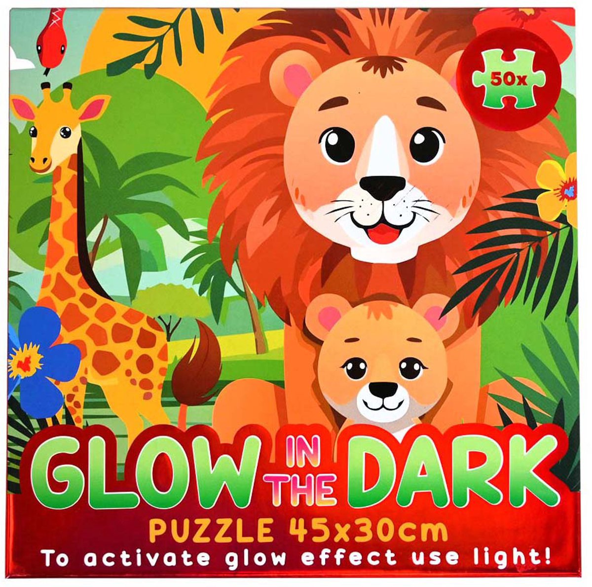 Johntoy Glow in the Dark puzzel eenhoorn - kinderpuzzel 50 stukjes.