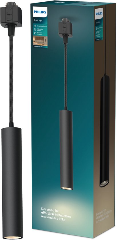 Philips EasyLink Paxie - Hanglamp - GU10 fitting - Maximaal wattage: 7W - Zwart - Railverlichting