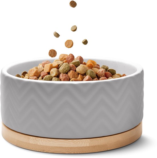 SPUNKYJUNKY Keramische hondenbak, voederbak, kattenbak, bak voor katten en honden (1250 ml, groen
