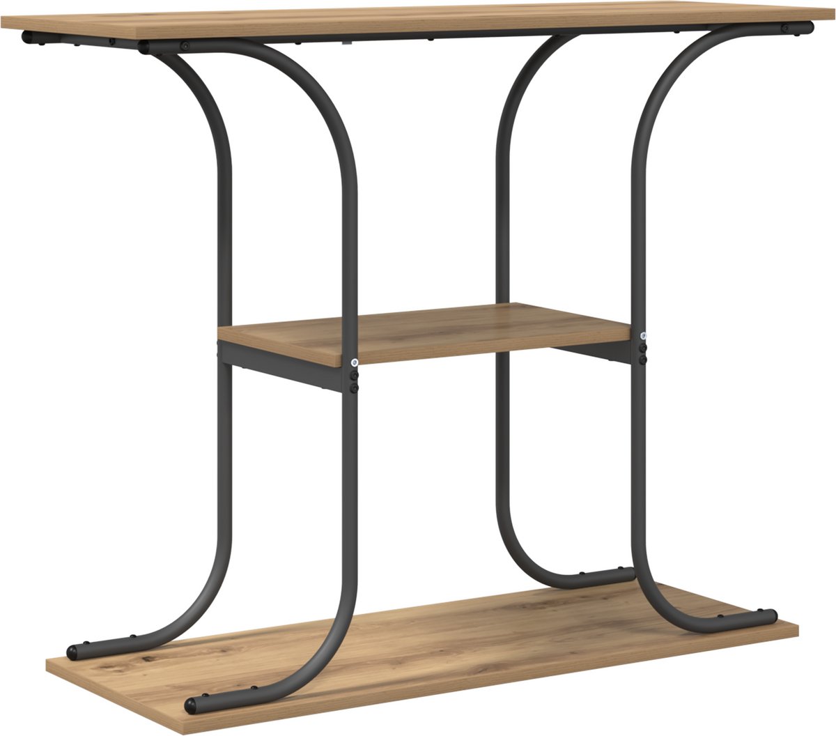 vidaXL Wandtafel - Artisan - Eiken - 101 - x - 35 - x - 80,5 - cm - Bewerkt - hout Artisan eiken
