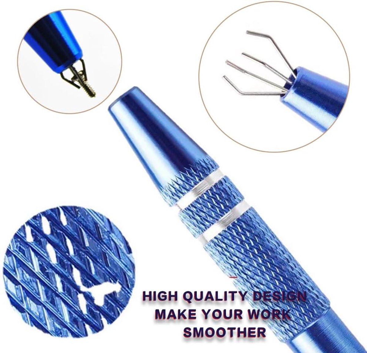 3 stuks sieradenpincetten voor edelstenen met 4 klauwen tang voor piercing pick-up tang diamant grabber catcher gereedschap voor het verzamelen van sieraden voor kralen, sieraden, horloges, brillen